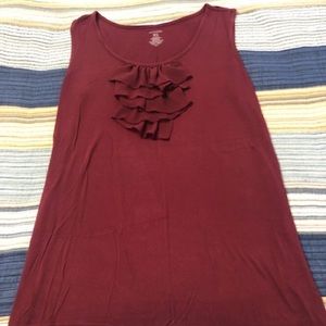 Sleeveless dressy wine soft shirt.